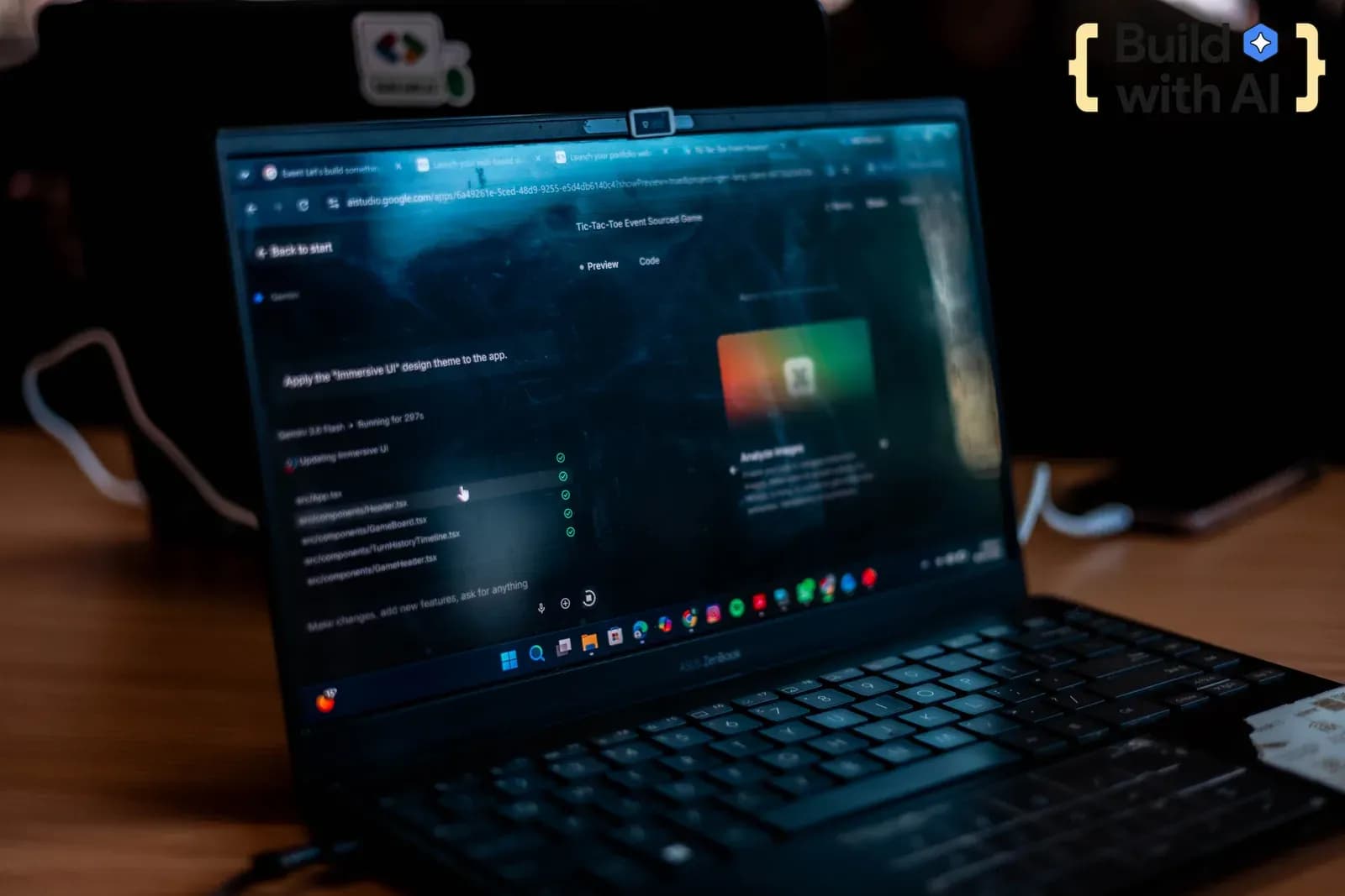 A participant using AI tools on a laptop during the Build with AI workshop